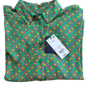 Piombo Vibrant Green and Pink Button Down Shirt